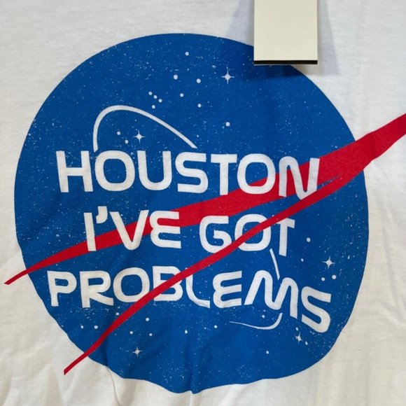 🔥"HOUSTON I'VE GOT PROBLEMS" REBELS & NOMADS WHITE MEN'S COTTON TEE NWT SIZES - Picture 4 of 11